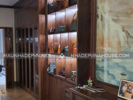 thực tế phòng ngủ gỗ óc chó