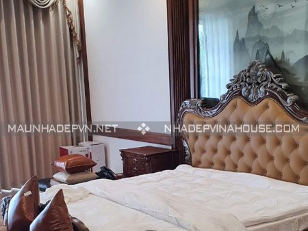 thực tế phòng ngủ gỗ óc chó