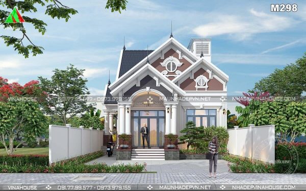 Mặt tiền của ngôi nhà cấp 4 mái Thái