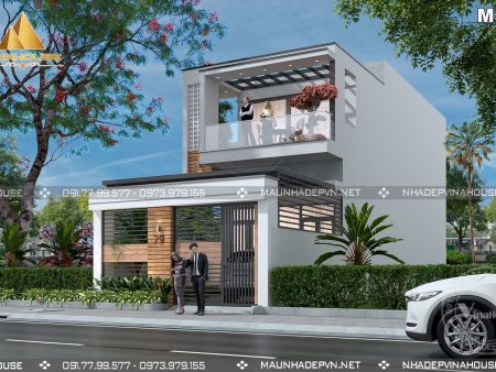 Mẫu thiết kế nhà có gác lửng m379