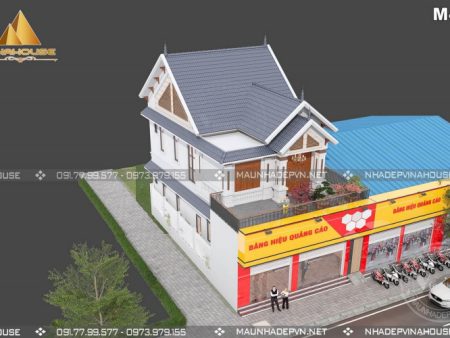 Phong cách thiết kế độc đáo của biệt thự 2 tầng mái thái 7x17 M403