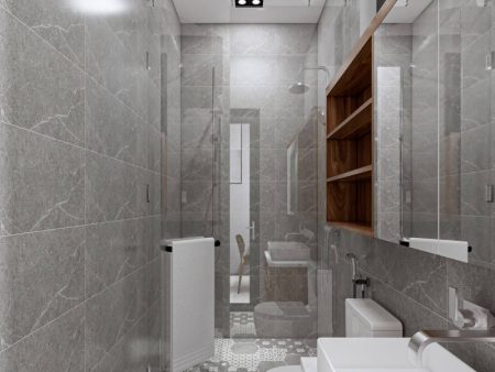 Nội thất phòng tắm trong nhà cấp 4 mái thái M395