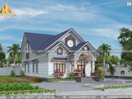 Mẫu nhà vườn cấp 4 mái mái thái 4 phòng ngủ vô cùng hiện đại