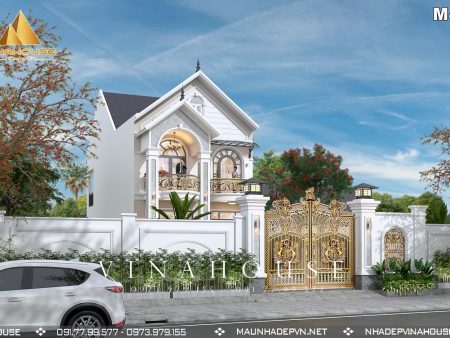 Biệt thự 2 tầng mái thái tân cổ điển M411