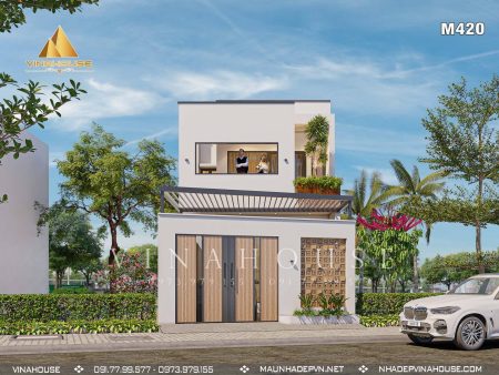 Thiết kế nhà ống 2 tầng hiện đại đẹp ở Nghệ An 