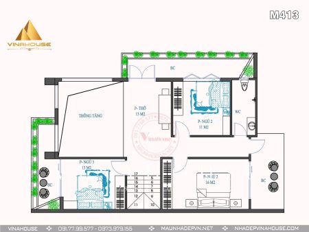 Mặt bằng tầng lầu M413