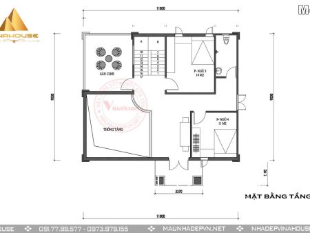 Mặt bằng 3D tầng lửng