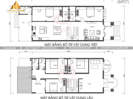 Mặt bằng thiết kế nhà 2 tầng