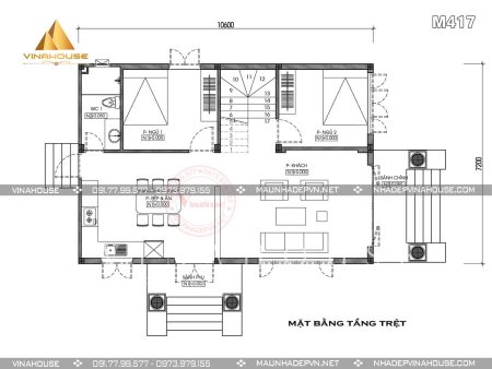 Mặt bằng tầng trệt M417