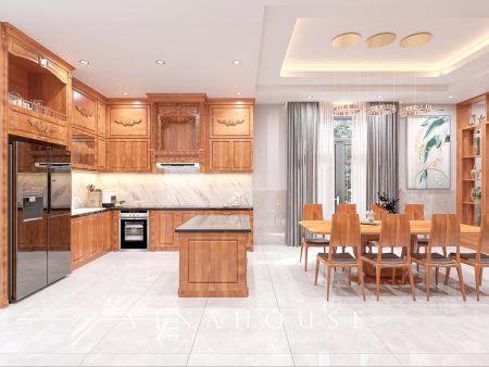 tủ bếp gỗ tự nhiên