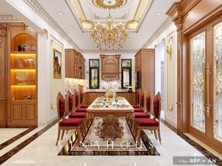 Thiết kế nội thất phòng bếp ăn tân cổ điển