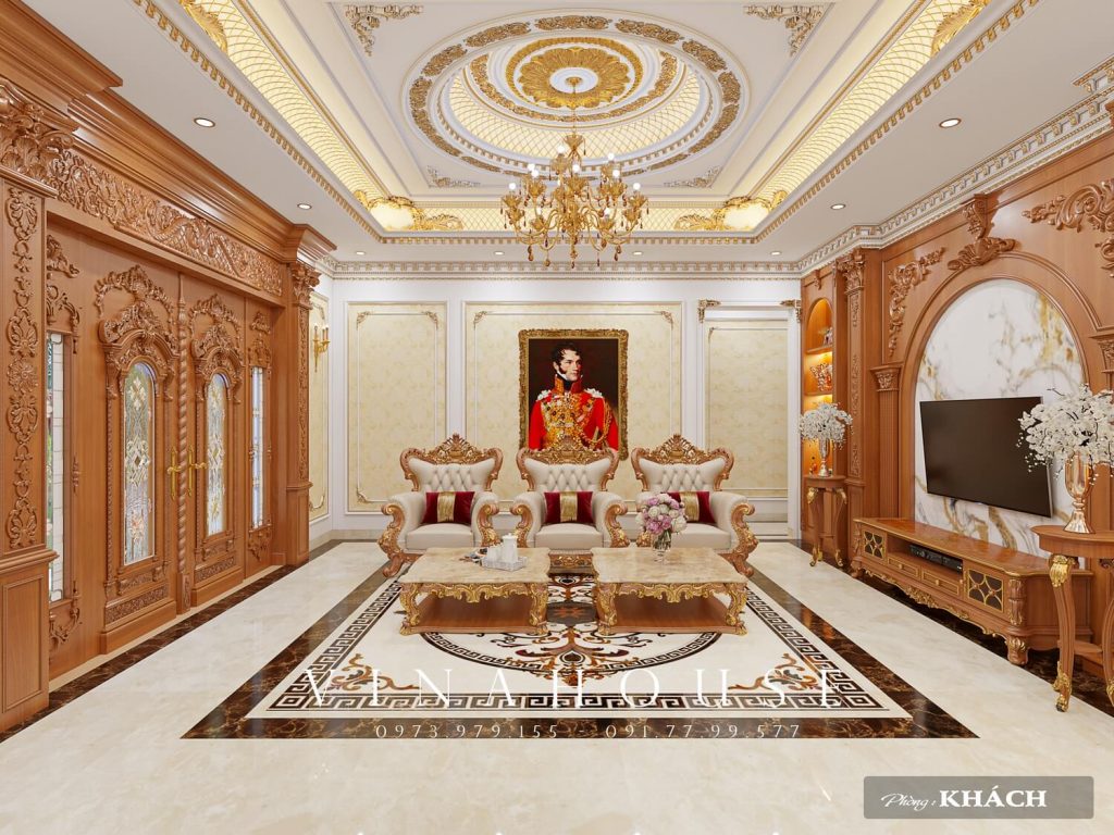 Thiết kế nội thất phòng khách tân cổ điển