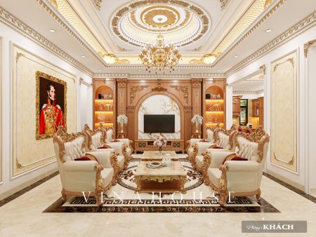 Thiết kế nội thất phòng khách tân cổ điển