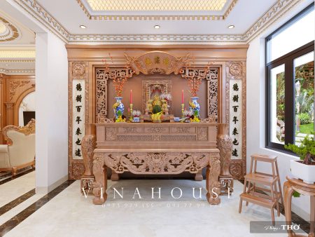 Phòng thờ gỗ tự nhiên