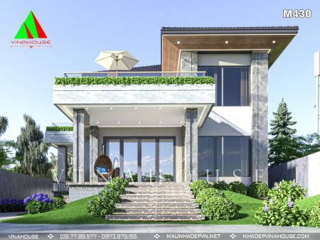 Siêu phẩm: Biệt thự mái Nhật 2 tầng hiện đại 150m2 ở Đồng Nai M430