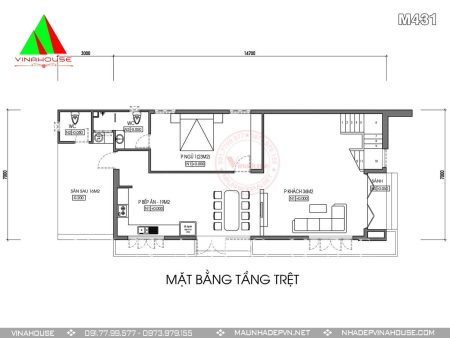 Mặt bằng tầng trệt