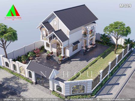 Biệt thự mái thái 2 tầng tiết kiệm chi phí ở Nghệ An