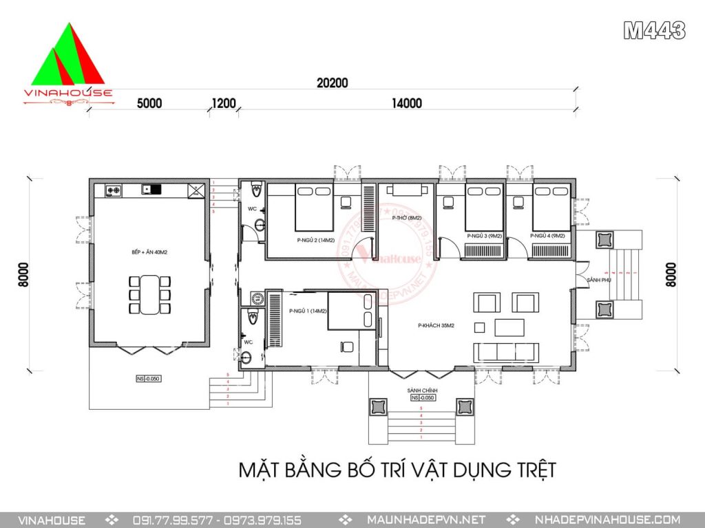 Mặt bằng tầng trệt