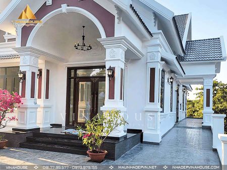 Nhà vườn mái thái 1 tầng hoàn thiện