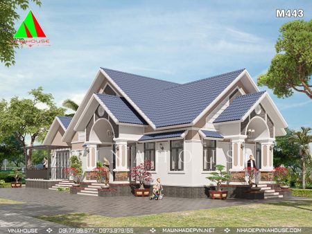 Nhà cấp 4 mái thái 120m2 tại Thái Bình, 4 phòng ngủ M443