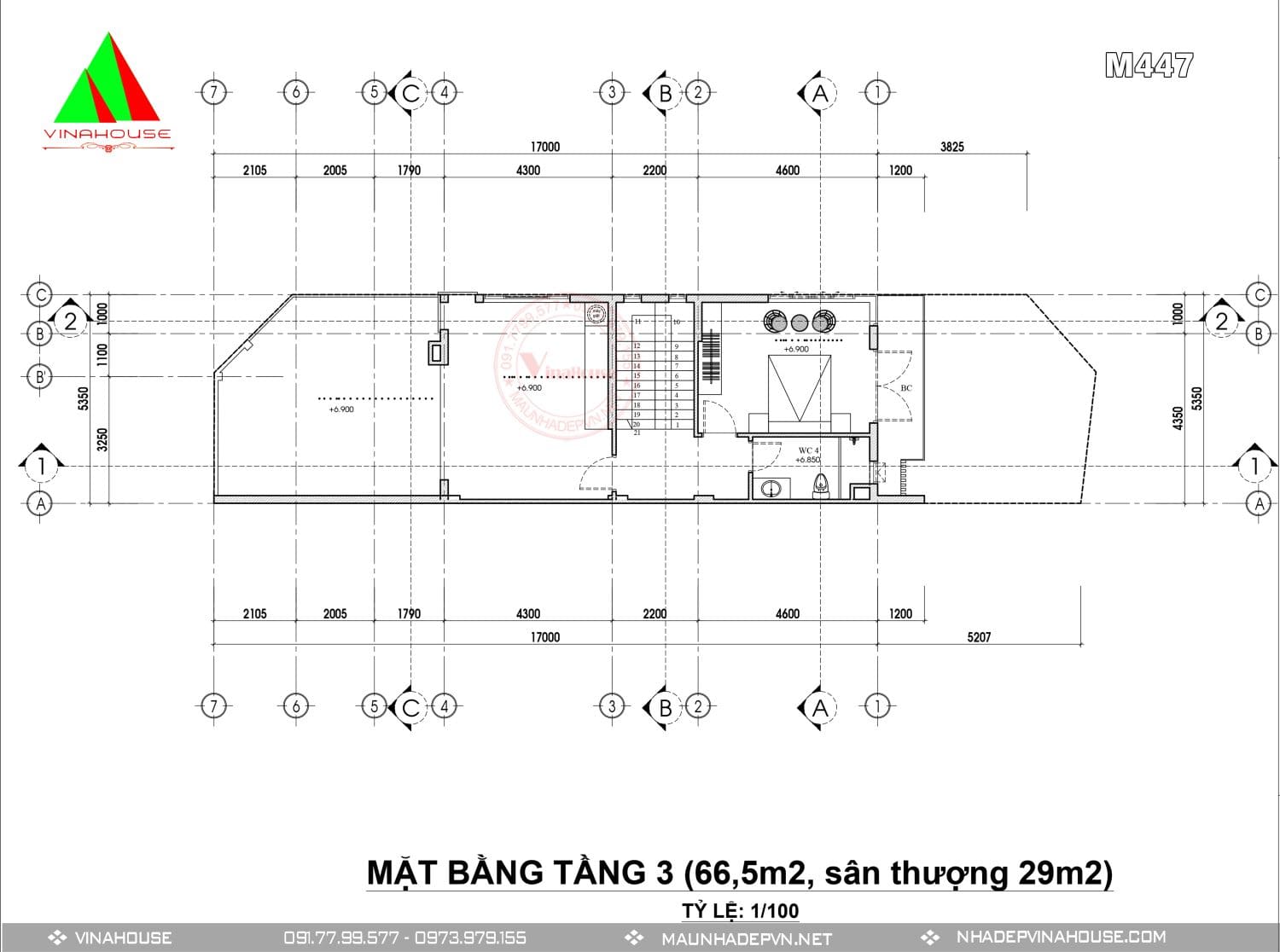 1-dim kt in nha a hai 2023.08.31-32x Mặt bằng tầng lầu (Tầng 3)