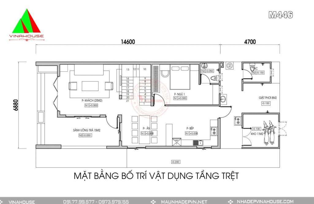 Mặt bằng tầng trệt