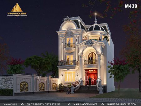 Biệt thự tân cổ điển 3 tầng 1 tum 10x15 ở Bình Dương