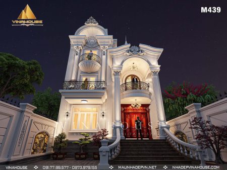 Biệt thự tân cổ điển 3 tầng 1 tum ở Bình Dương