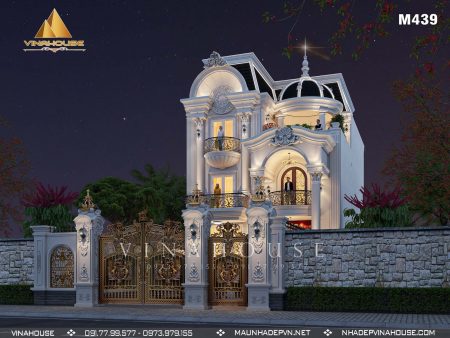 Biệt thự tân cổ điển 3 tầng 1 tum 10x15 ở Bình Dương