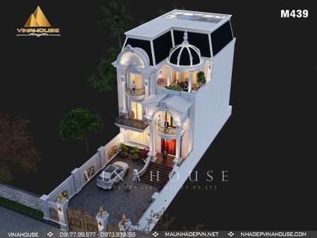 Biệt thự tân cổ điển 3 tầng 1 tum 10x15 ở Bình Dương