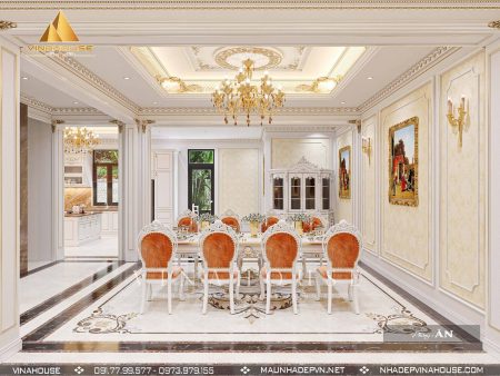 Thiết kế nội thất phòng khách tân cổ điển