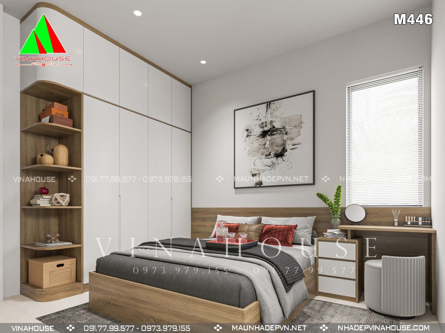 phong-ngu-m446 Phòng ngủ đơn giản nhưng đầy đủ tiện nghi