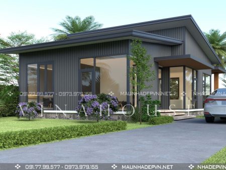 Phối cảnh 3D nhà thép tiền chế cấp 4 3 phòng ngủ M456