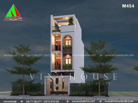Phối cảnh 3D nhà phố 3 tầng 1 tum hiện đại 4x14 tại Biên Hòa