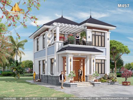Mẫu thự mái Nhật 2 tầng đẹp