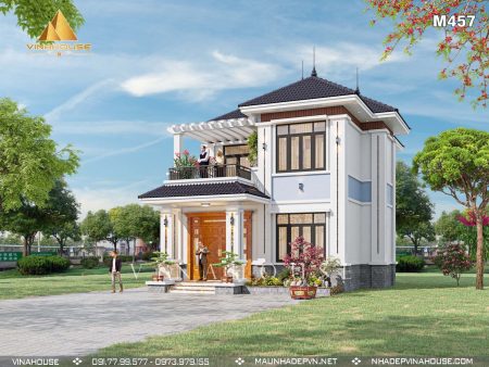 Mẫu thự mái Nhật 2 tầng đẹp