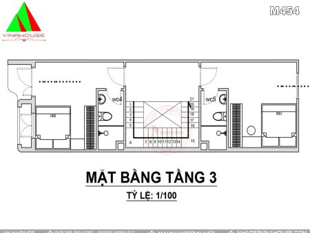 Mặt bằng tầng hai - tầng ba