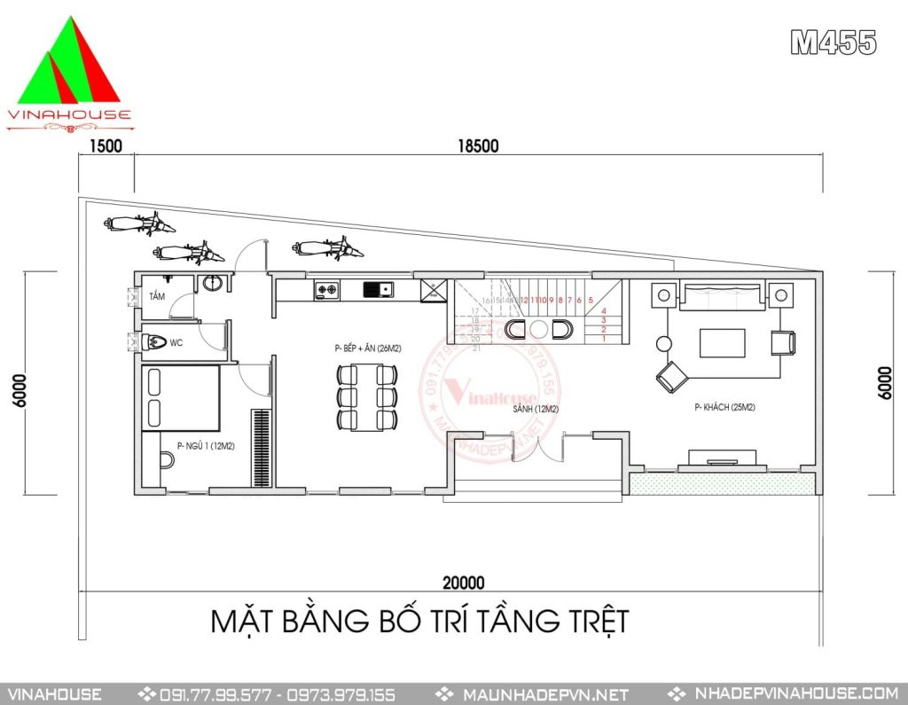 Mặt bằng tầng trệt