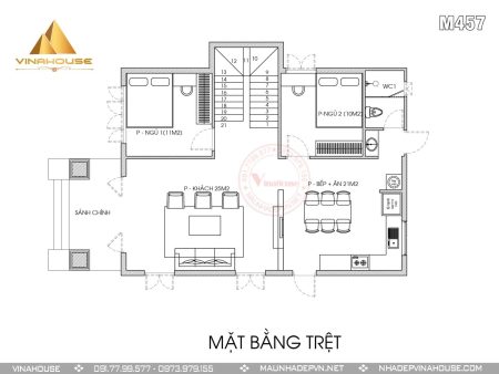 Mặt bằng tầng trệt