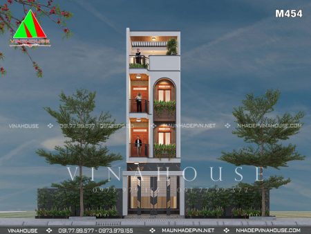 Nhà phố 3 tâng 1 tum M454