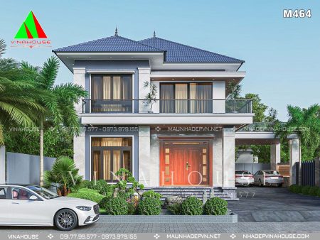 Biệt thự mái nhật 2 tầng tại Yên Thành - Nghệ An hiện đại và sang trọng M464