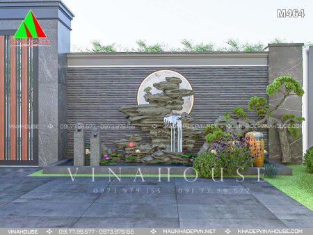 Phối cảnh 3D biệt thự mái nhật 2 tầng tại Yên Thành - Nghệ An M464