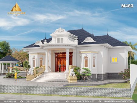 Phối cảnh 3D nhà vườn tân cổ điển Châu Thành - Bến Tre M463