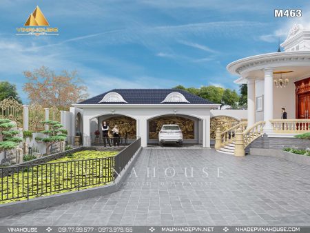 Phối cảnh 3D nhà vườn tân cổ điển Châu Thành - Bến Tre M463