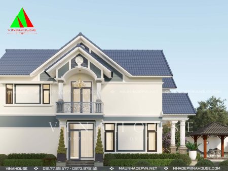 Phối cảnh 3D biệt thự mái Thái 2 tầng hiện đại tại Trảng Dài M465