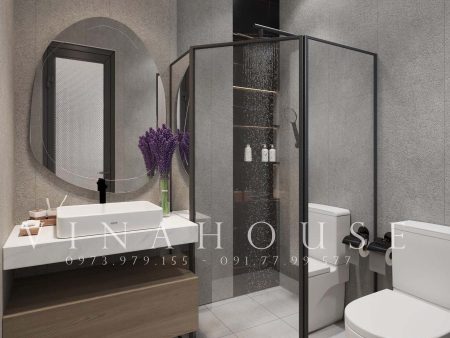 Phương án 2 nhà vệ sinh của biệt thự mái Thái 2 tầng