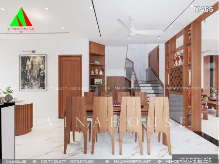 Phòng bếp của biệt thự mái Thái 2 tầng tại Trảng Dài