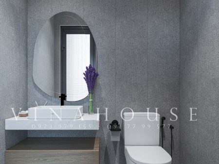 Phương án 1 nhà vệ sinh của biệt thự mái Thái 2 tầng