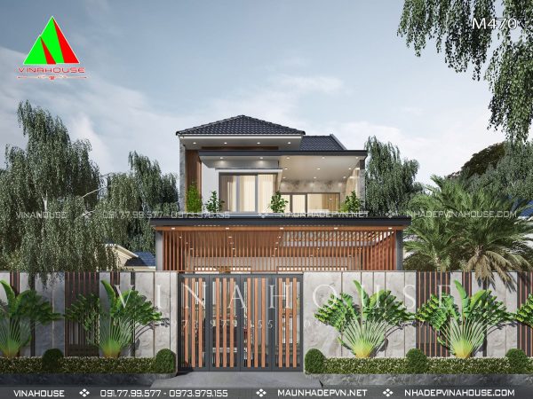 biệt thự 2 tầng mái Nhật hiện đại 3 phòng ngủ tại Dầu Giây M470