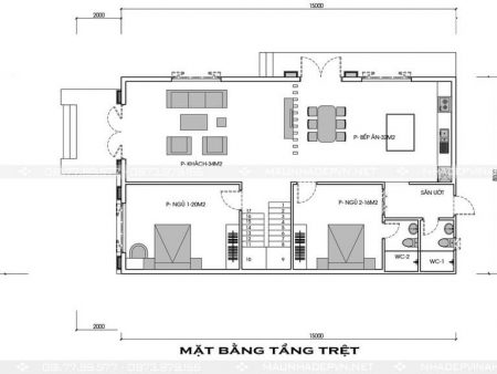bản vẽ mặt bằng tầng trệt